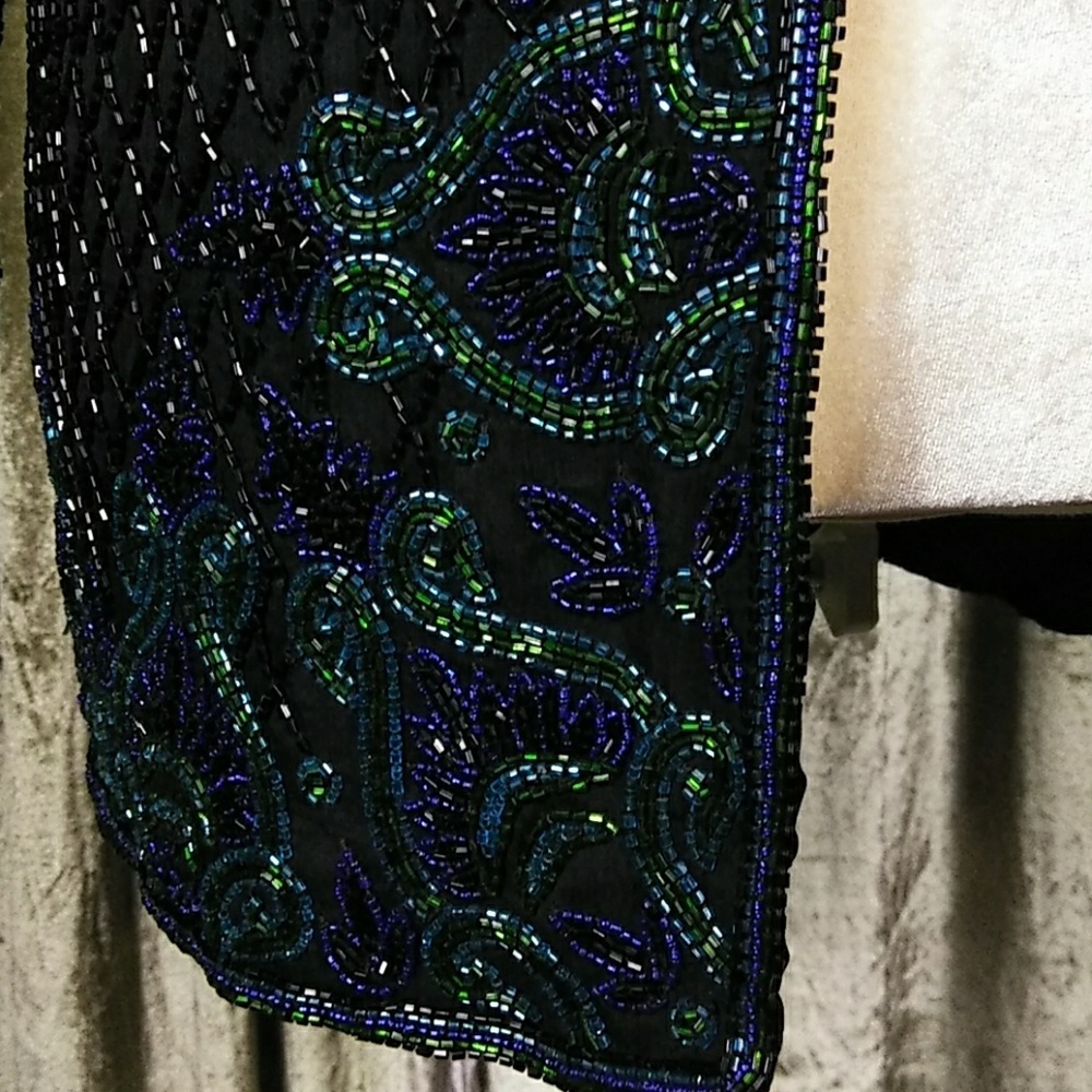 Vintage Scala Silk Beaded Formal Jacket Top - Picture 4 of 8
